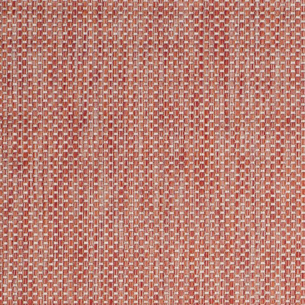 Red/Beige Synthetic Easy-Care Rectangular Area Rug, 6'7" X 9'6"