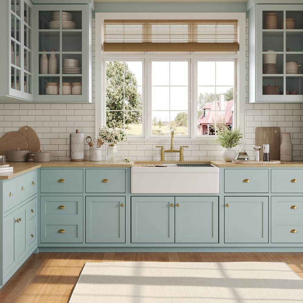 33" White Fireclay Double Bowl Farmhouse Kitchen Sink with Accessories