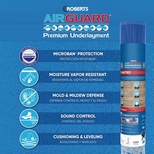 AirGuard 100 sq. ft. 40 in. x 30 ft. x 2 mm 5-in-1 Underlayment with Microban for Laminate and Engineered Wood Floors