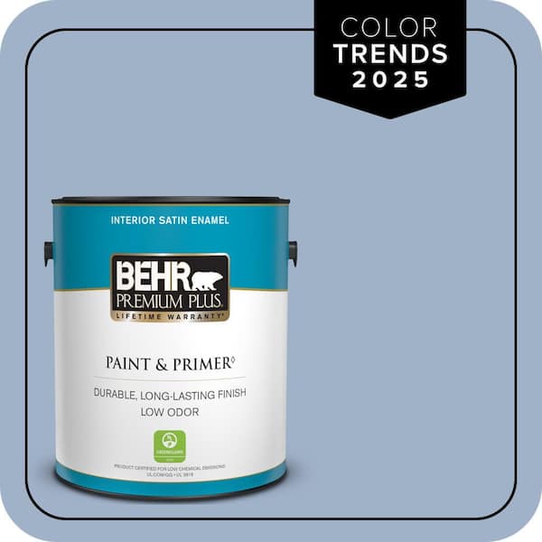 BEHR PREMIUM PLUS 1 gal. #S530-3 Aerial View Satin Enamel Low Odor Interior Paint & Primer