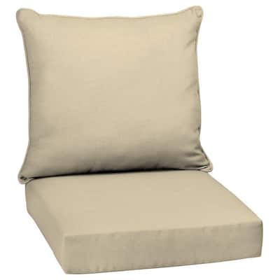 Beige Tan Outdoor Chair Cushions The Home Depot - Patio Chair Cushions With Rounded Back
