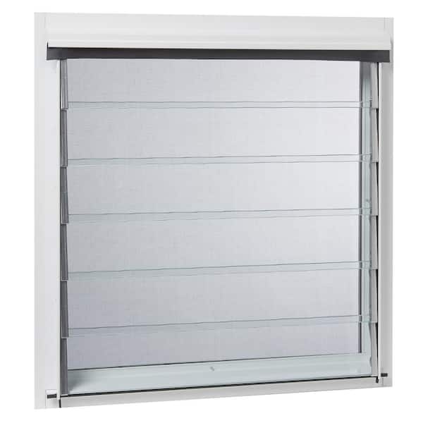 TAFCO WINDOWS 35 in. x 33.875 in. Jalousie Utility Louver Aluminum Screen Window - White