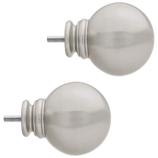 Home Decorators Collection Mix And Match Faceted Crystal Sphere Brushed  Nickel Acrylic Curtain Rod Finial (Set of 2) U-BNF1512K16 - The Home Depot