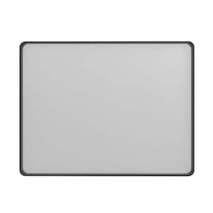 28 in. W x 36 in. H Rectangular Framed Wall-Mounted Bathroom Vanity Mirror in Tempered Glass