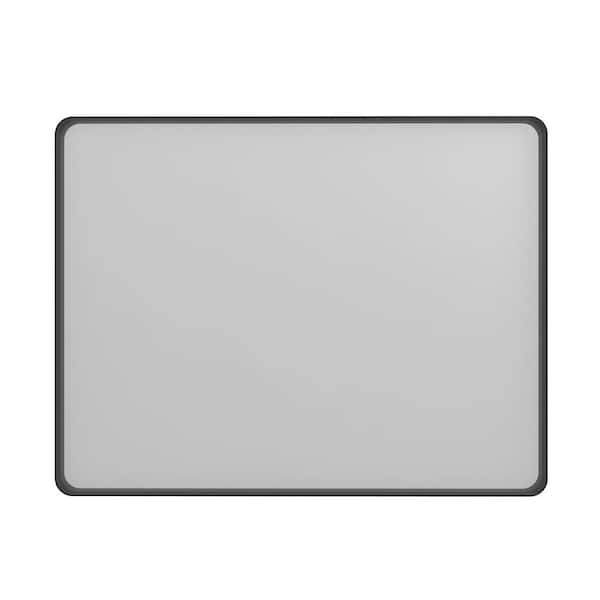 28 in. W x 36 in. H Rectangular Framed Wall-Mounted Bathroom Vanity Mirror in Tempered Glass