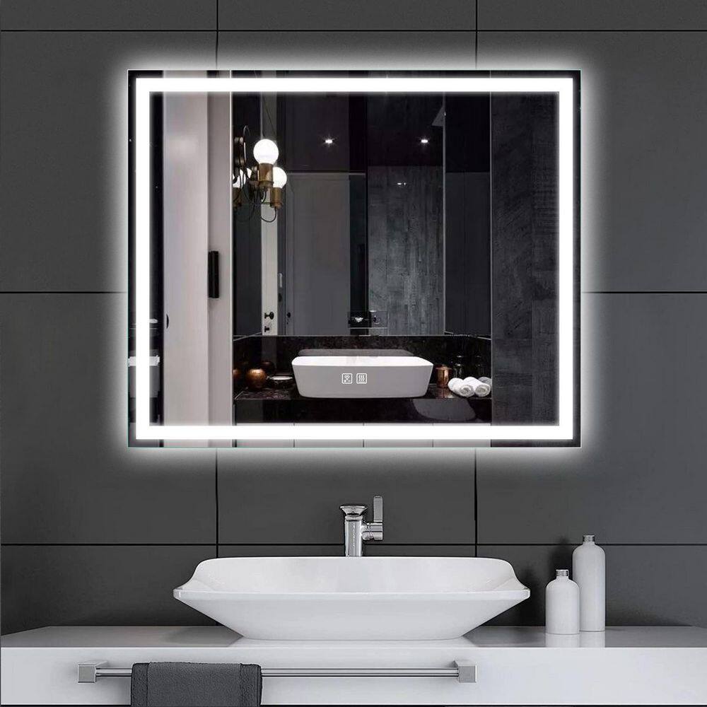 HOMLUX 36 in. W x 30 in. H Rectangular Frameless LED Light with 3Color