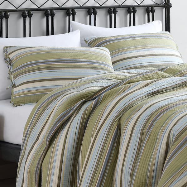 Fresno Striped Cotton Quilt Set