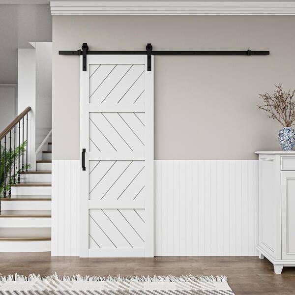 EH PUERTA 30 in. x 84 in. White 4 Lite Wave Pattern Finished EH PUERTA 30 in. x 84 in. White 4 Lite Wave Pattern Finished