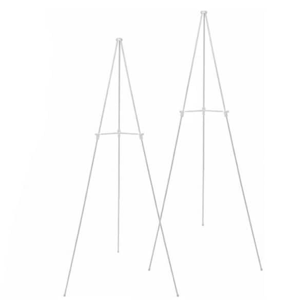 2-Pack White Adjustable Art Easel Stand 63 in. Metal Display Holder with Storage Bag for Poster Wedding Sign