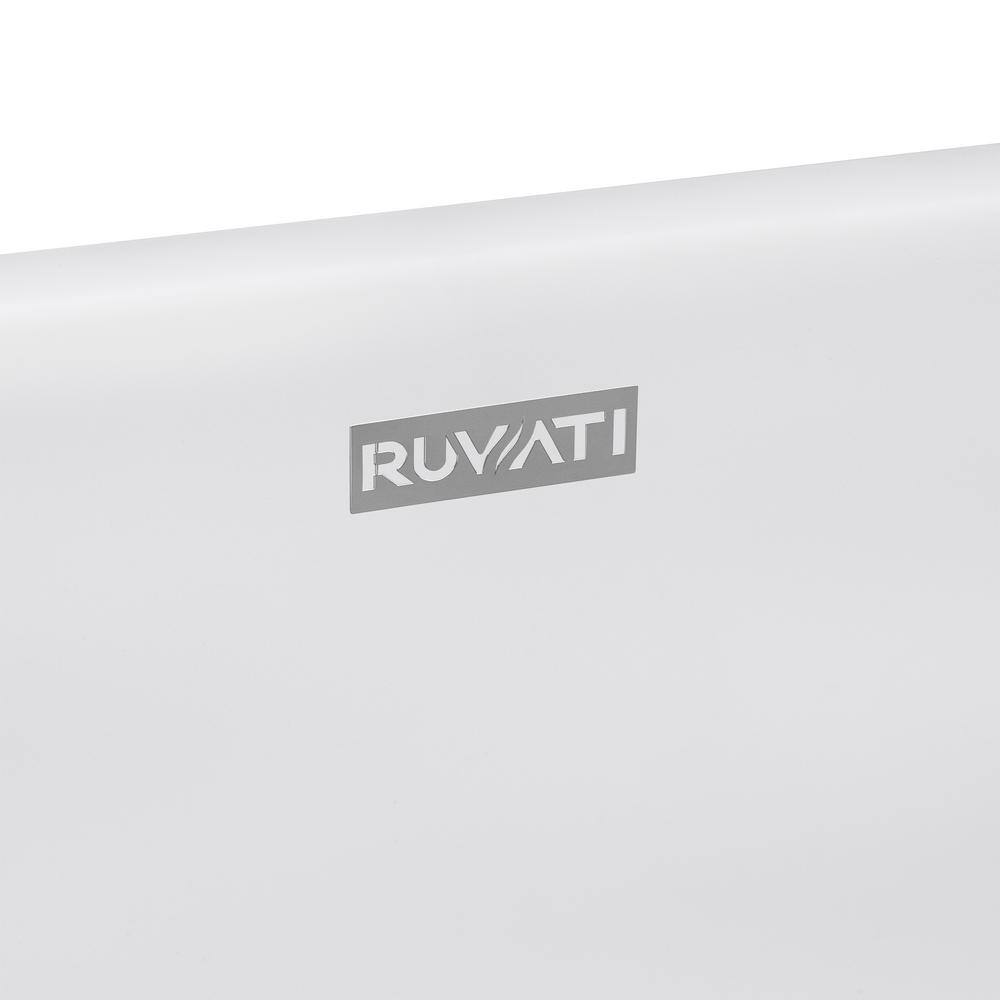 Ruvati 28-Inch Matte White Stone Above-Counter Vessel Sink