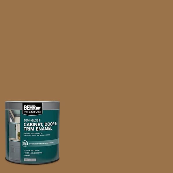 BEHR PREMIUM 1 qt. #PPU4-17 Olympic Bronze Semi-Gloss Enamel Interior/Exterior Cabinet, Door & Trim Paint