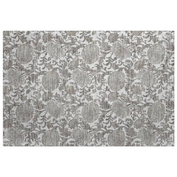Dream Shag Premium Machine Washable Abstract ADS677 Ivory 3 ft. x 4 ft. Area Rug