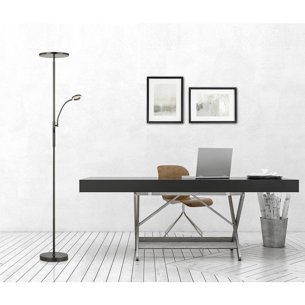 ARTIVA 70 in. Modern Slim LED Torchiere Floor Lamp with Reading Light and  Remote LED803168BSN The Home Depot