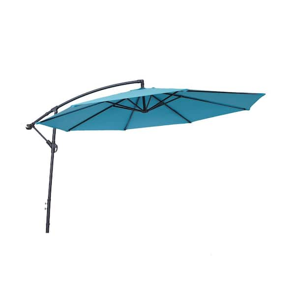 10 Ft. Steel Octagon Cantilever Patio Umbrella In Light Blue WYB37-35 ...