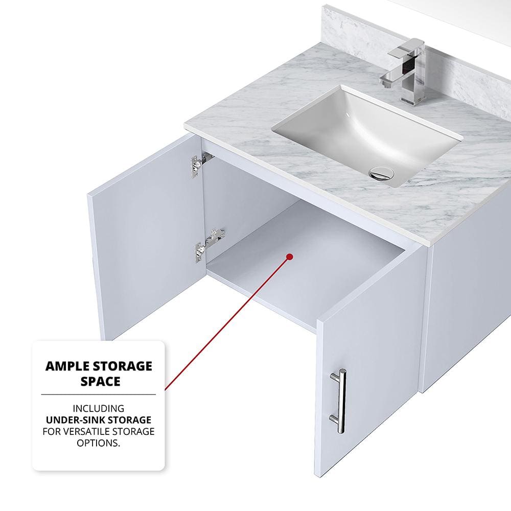 Geneva 30'' Glossy White Wall-Mounted Vanity Cabinet