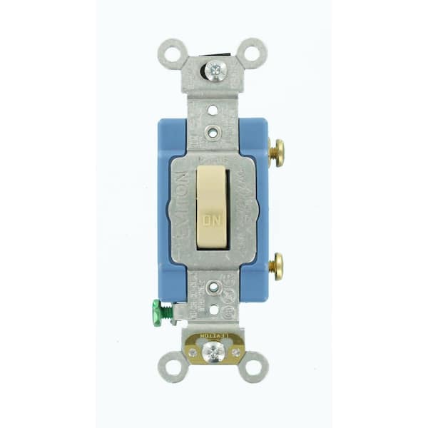 15 Amp Industrial Grade Heavy Duty Single-Pole Lighted Handle Toggle Switch, Ivory 1201-LHI