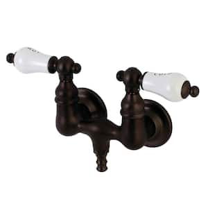 Aqua Vintage 2-Handle Wall-Mount Clawfoot Tub Faucets in Oil Rubbed Bronze