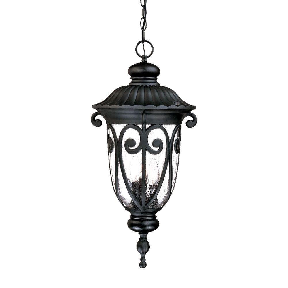 Naples Collection 3-Light Matte Black Outdoor Hanging Lantern Light Fixture price history on PriceWatchPro