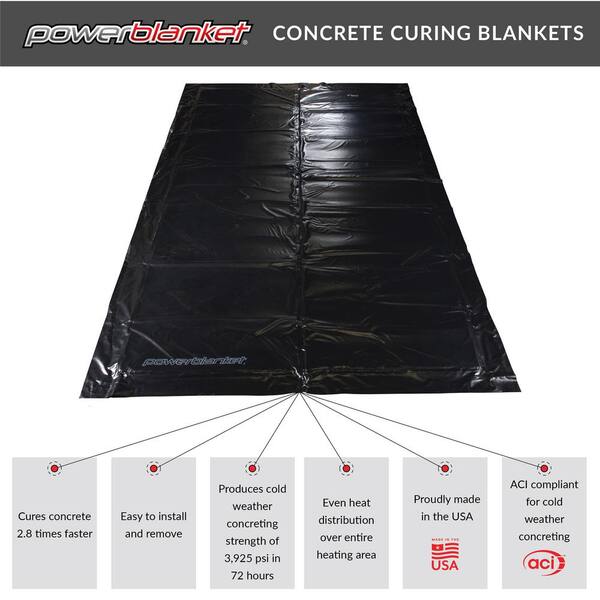 VEVOR Concrete Blanket 10' x 10’ Heated Dimensions, 12' x 12' Finished  Dimensions Electric Concrete Curing Blanket Ground Thawing Blanket,  Concrete