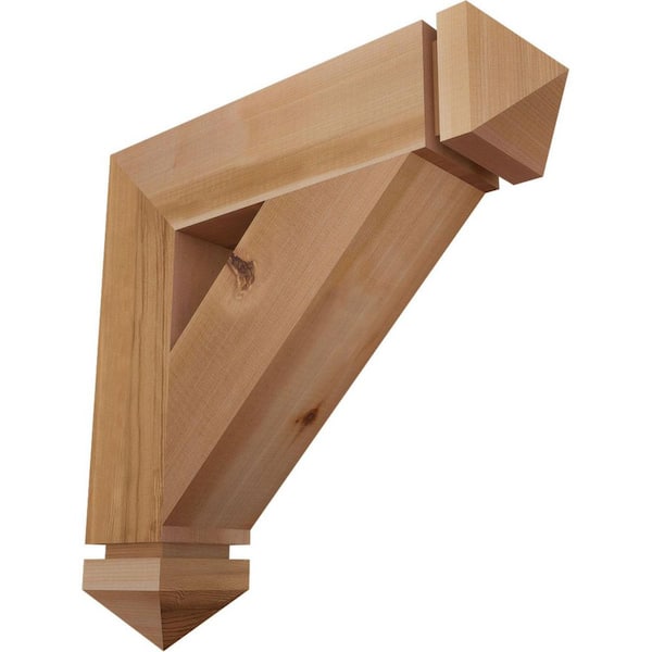 Ekena Millwork 3.5 in. x 18 in. x 18 in. Western Red Cedar Traditional Arts and Crafts Smooth Bracket