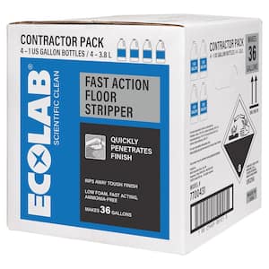 1 Gal. Fast Action Floor Stripper Concentrate Removes Heavy Build Up on Vinyl and Concrete Flooring (4 Pack)