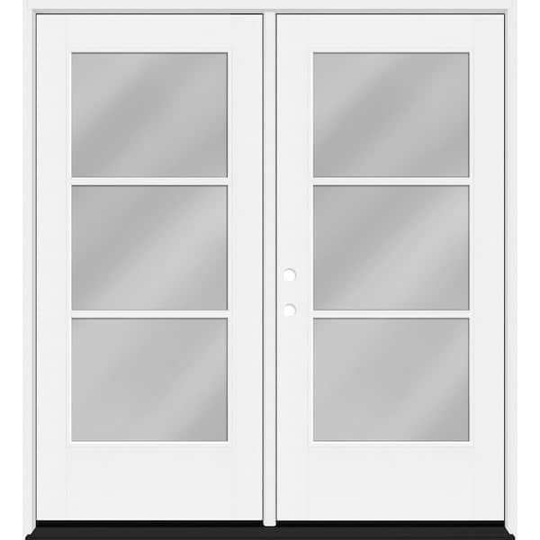 Legacy 72 in. x 80 in. Icon 3L Modern Clear Glass Primed RHIS Unfinished Fiberglass Retro Patio Door w/4 in. Jamb