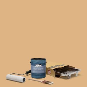1 gal. #HDC-CL-18 Cellini Gold Extra Durable Satin Enamel Interior Paint and 5-Piece Wooster Set All-in-One Project Kit