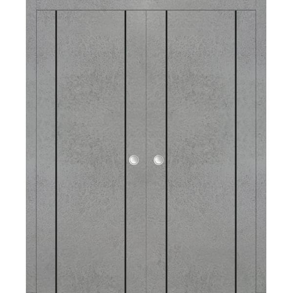 Sartodoors 56 in. x 80 in. 2 Panel White Finished Solid Wood with Honeycomb Sliding Door with Hardware