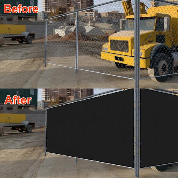 Privacy Fence Screen 5 x 150 ft. Black Customized Outdoor Mesh Panels for Backyard, Construction Site with Zip Ties