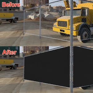 Privacy Fence Screen 4 x 20 ft. Black Customized Outdoor Mesh Panels for Backyard, Construction Site with Zip Ties