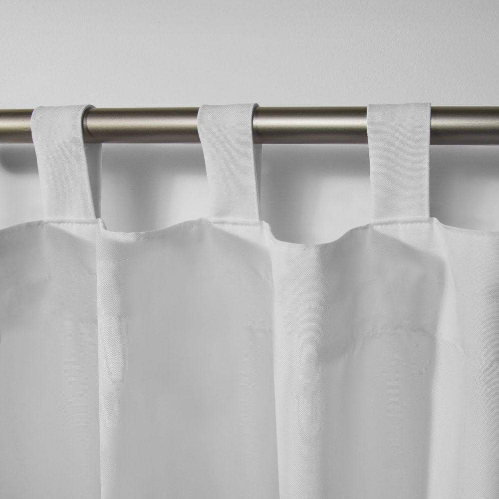 Winter White Polyester Light-Filtering Tab Top Curtain Panels, 120" x 54"