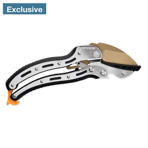 1 in. Cut Capacity Titanium Coated Precision-Ground Hardened Steel Blade Ratchet Hand Pruning Shears