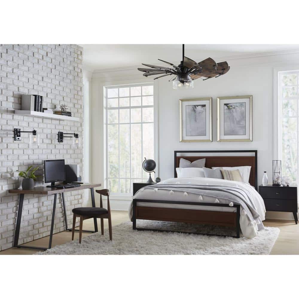 52-Inch Architectural Bronze Farmhouse Windmill Ceiling Fan with Remote