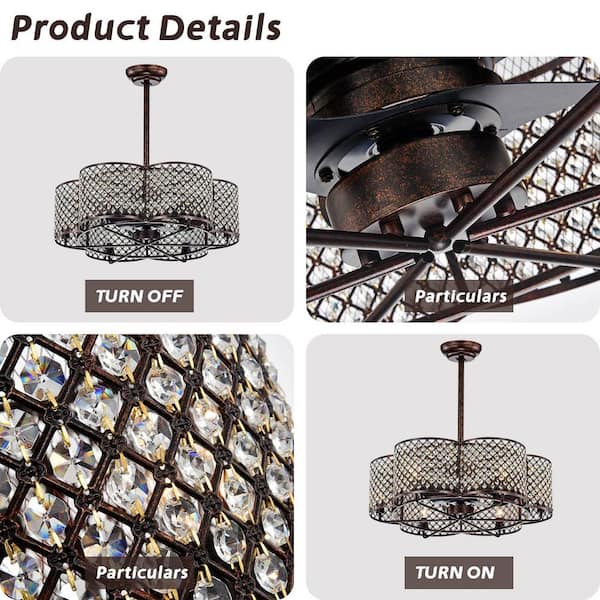 FIRHOT 30 in. Rustic Brown Indoor/Outdoor Crystal Flower