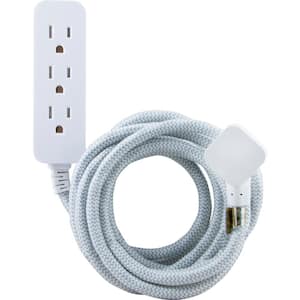 10 ft. 16/3 Designer 3-Outlet Extension Cord with Low-Profile Flat Plug, White