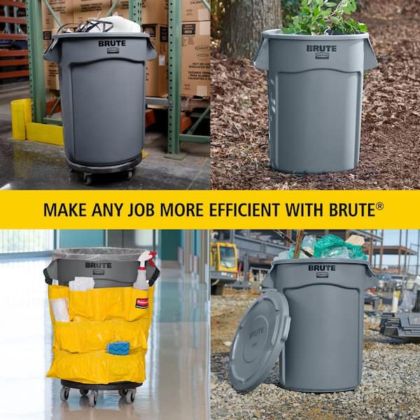 Rubbermaid Commercial Products Brute 44 Gal. Grey Round Vented