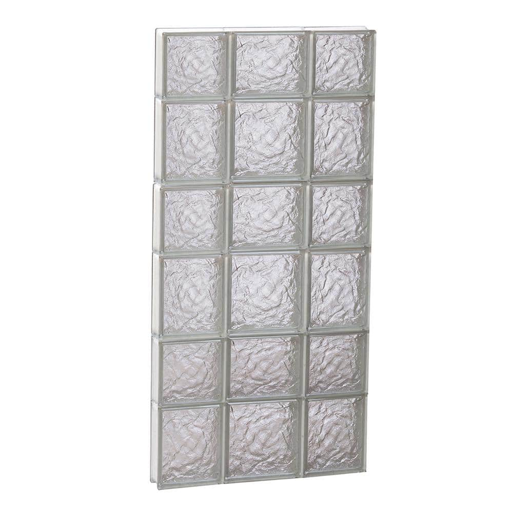 Clearly Secure 19 25 In X 40 5 In X 3 125 In Frameless Ice Pattern   Clearly Secure Glass Block Windows 2042sic 64 1000 