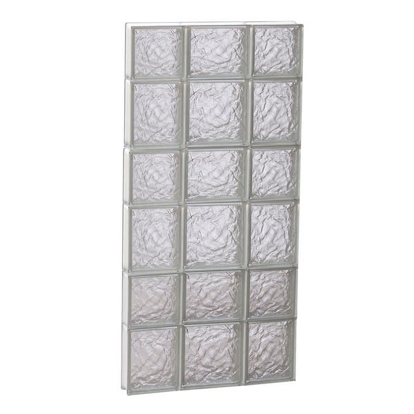 Clearly Secure 19.25 in. x 40.5 in. x 3.125 in. Frameless Ice Pattern Non-Vented Glass Block Window