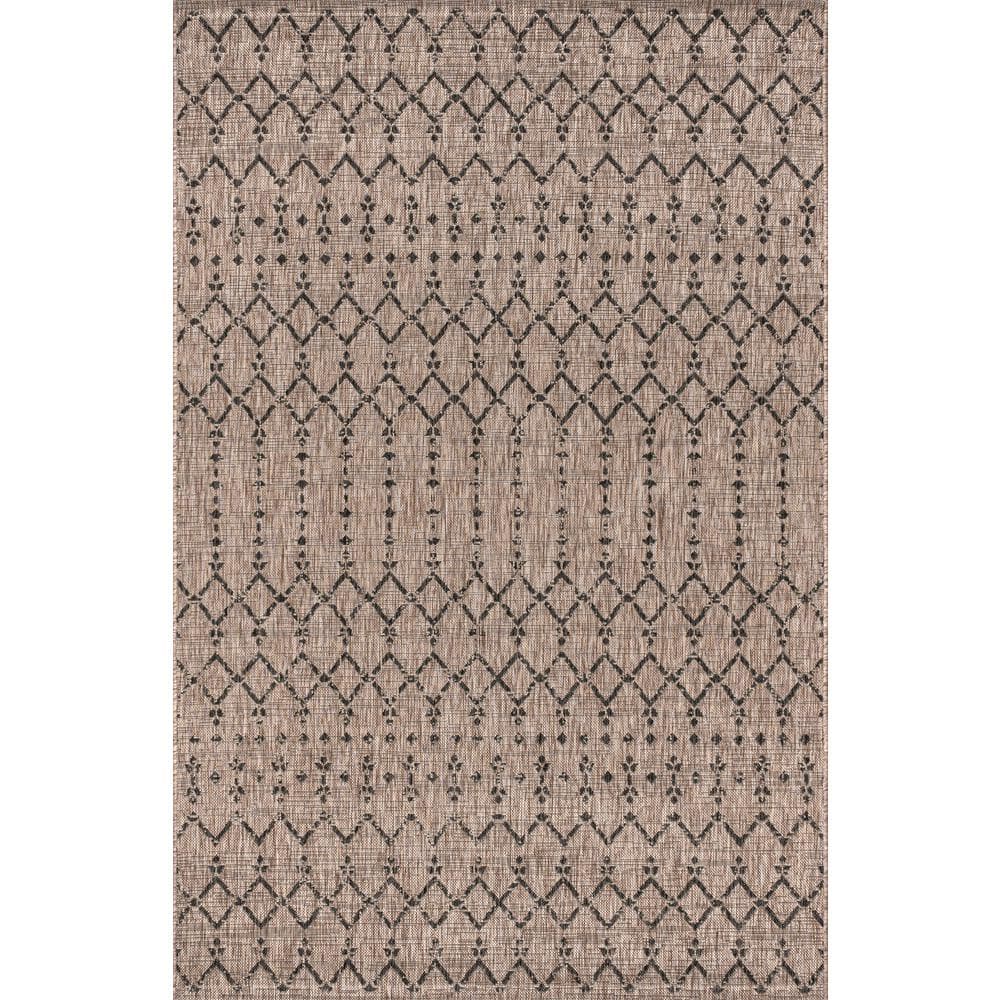 JONATHAN Y Ourika Moroccan Natural/Black 7 ft. 9 in. x 10 ft. Geometric ...