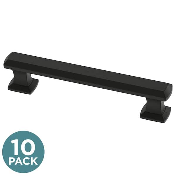Liberty (10-Pack) Chamfered Slim Bar 3-3/4 in. (96 mm) Classic Matte Black Cabinet Handle Drawer Bar Pulls