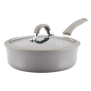 Cook + Create 3 qt. Aluminum Nonstick Saute Pan with Lid in Gray