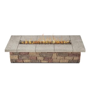 Sedona 66 in. x 19 in. Rectangle MGO Propane Fire Pit in Buff with Natural Gas Conversion Kit