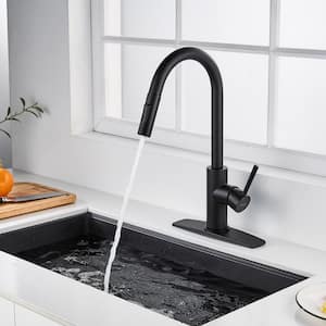 Kitchen Faucet Single Handle Pull Down Sprayer Sink Faucet Black in Kitchen
