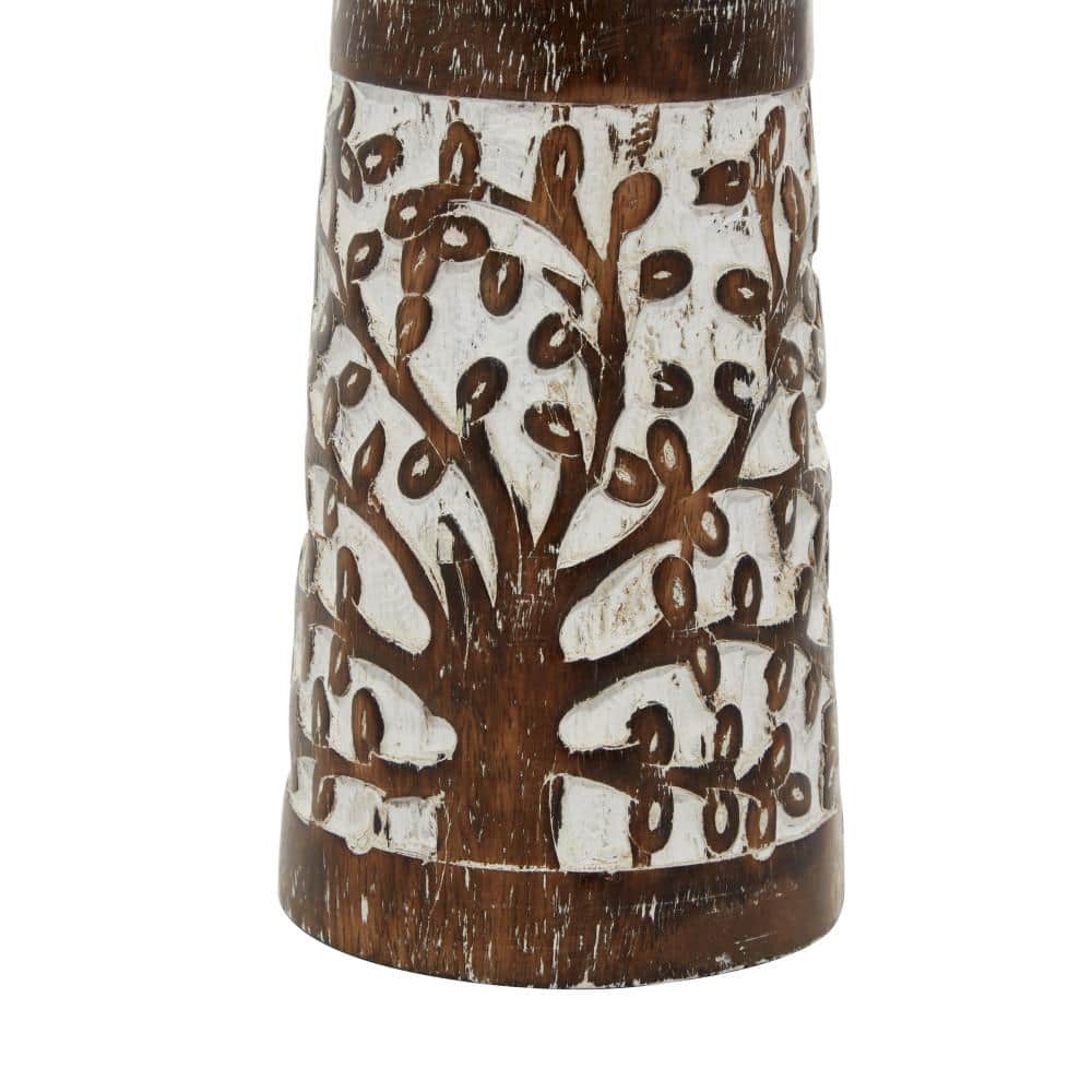 Winter Whisper Mango Wood 3-Piece Candlestick Set