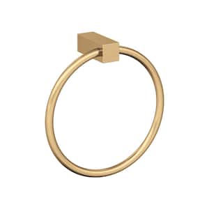 Monument 6-1/2 in. (165 mm) L Towel Ring in Champagne Bronze