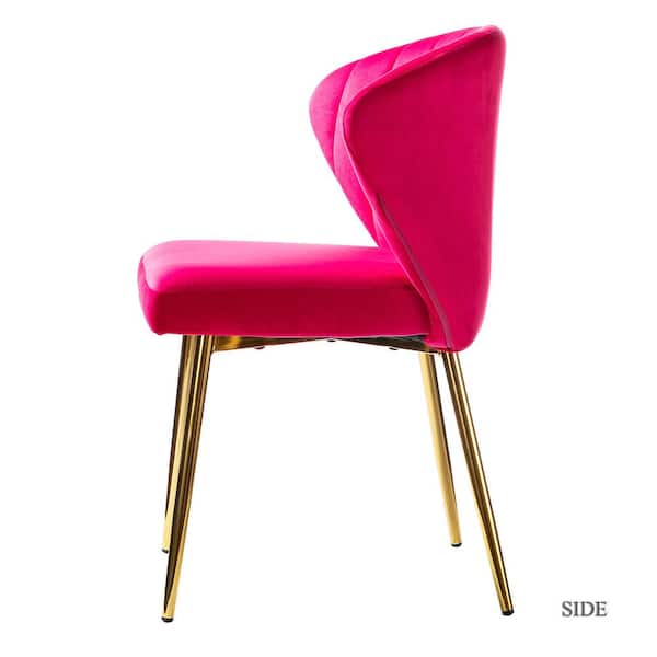 Jayden Creation Milia Fuchsia Tufted, Bright Pink Dining Chairs