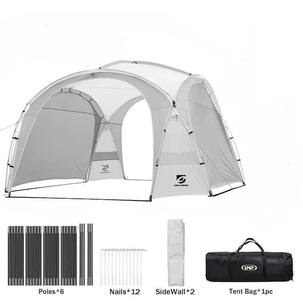 Zeus & Ruta 12 ft. x 12 ft. Pop Up Canopy UPF50+ Tent with Side Wall for Camping, Backyard Fun, Party Or Picnics in White