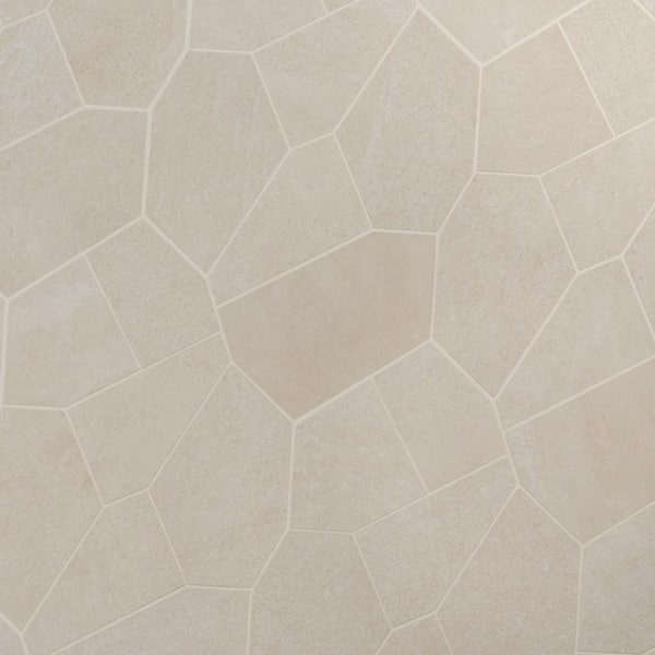 Ivy Hill Tile Monolith Crema Beige 4 in. x 0.35 in. Organic Pattern Matte Porcelain Mosaic Floor and Wall Tile Sample