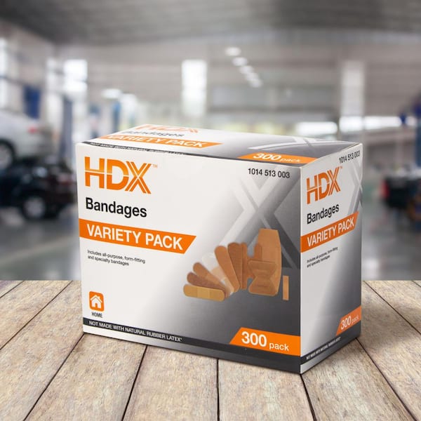 イオニックバンテージ　IONIC BANDAGE 3巻セット HDX Bandage Variety Pack 300-Count First Aid Kit 52401 - The Home
