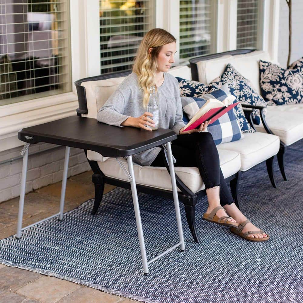 Lifetime 30-Inch Black and Silver Folding Utility Table